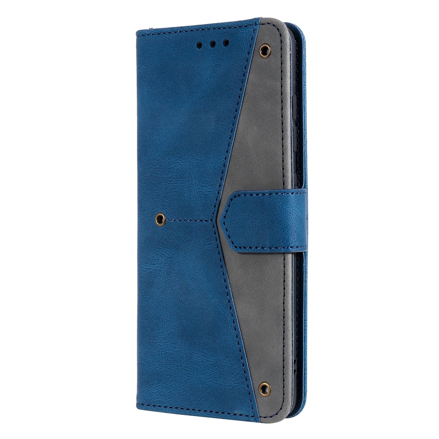 Splicing Skin-touch Wallet Stand Leather Case for Samsung Galaxy S20 FE/S20 Fan Edition/S20 FE 5G/S20 Fan Edition 5G - Blue