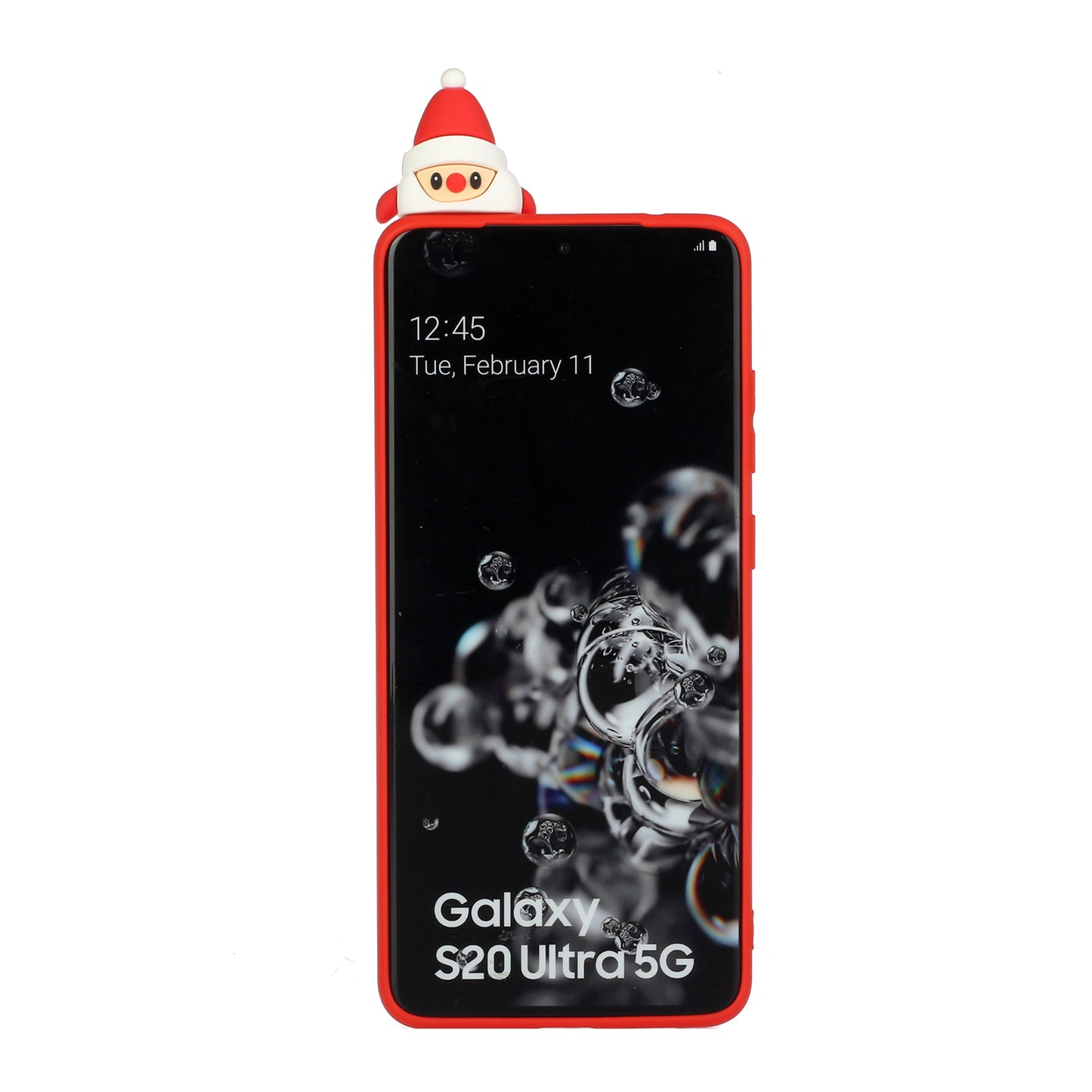 3D Christmas Doll Decor TPU Phone Cover Case for Samsung Galaxy S20 Ultra - Red Nose Santa and Moose