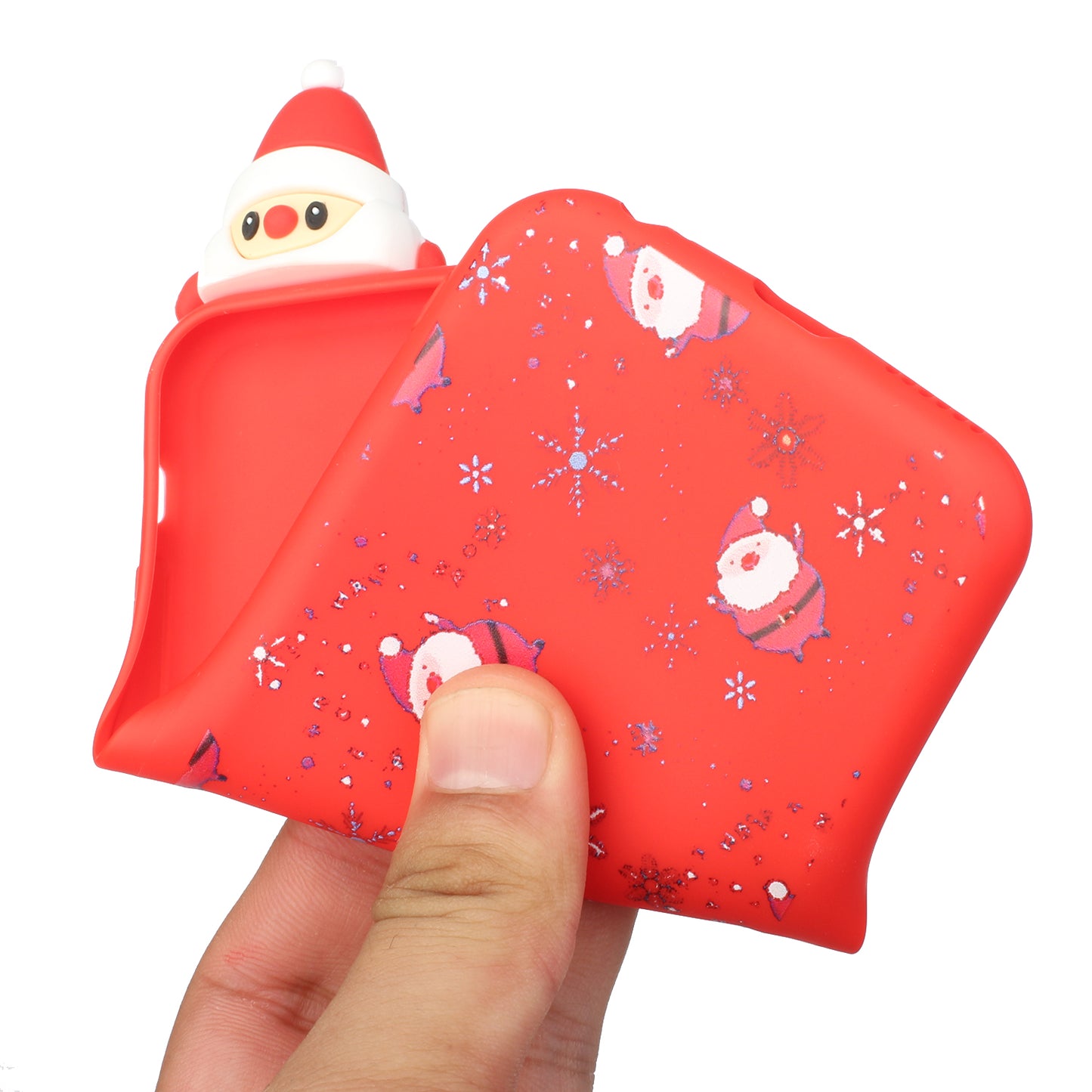 3D Christmas Doll Decor TPU Phone Cover Case for Samsung Galaxy S20 Ultra - Santa Sticker