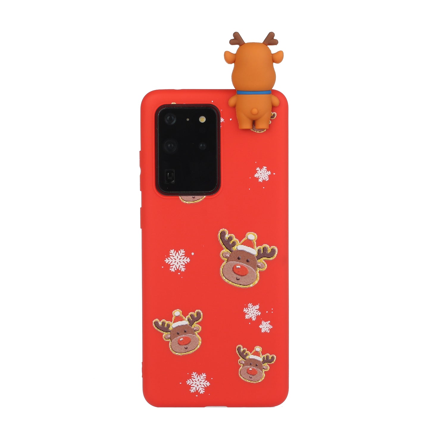 3D Christmas Doll Decor TPU Phone Cover Case for Samsung Galaxy S20 Ultra - Moose Sticker