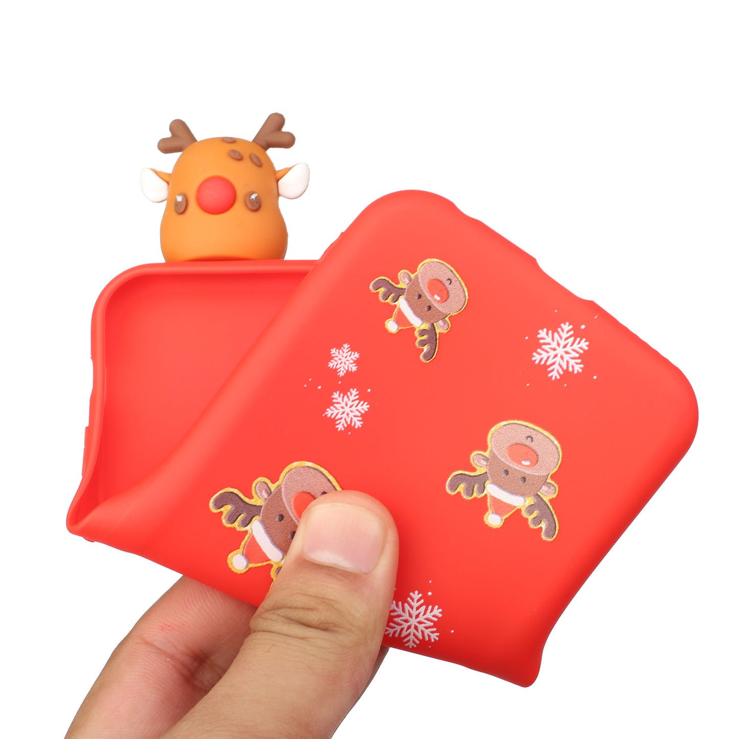 3D Christmas Doll Decor TPU Phone Cover Case for Samsung Galaxy S20 Ultra - Moose Sticker