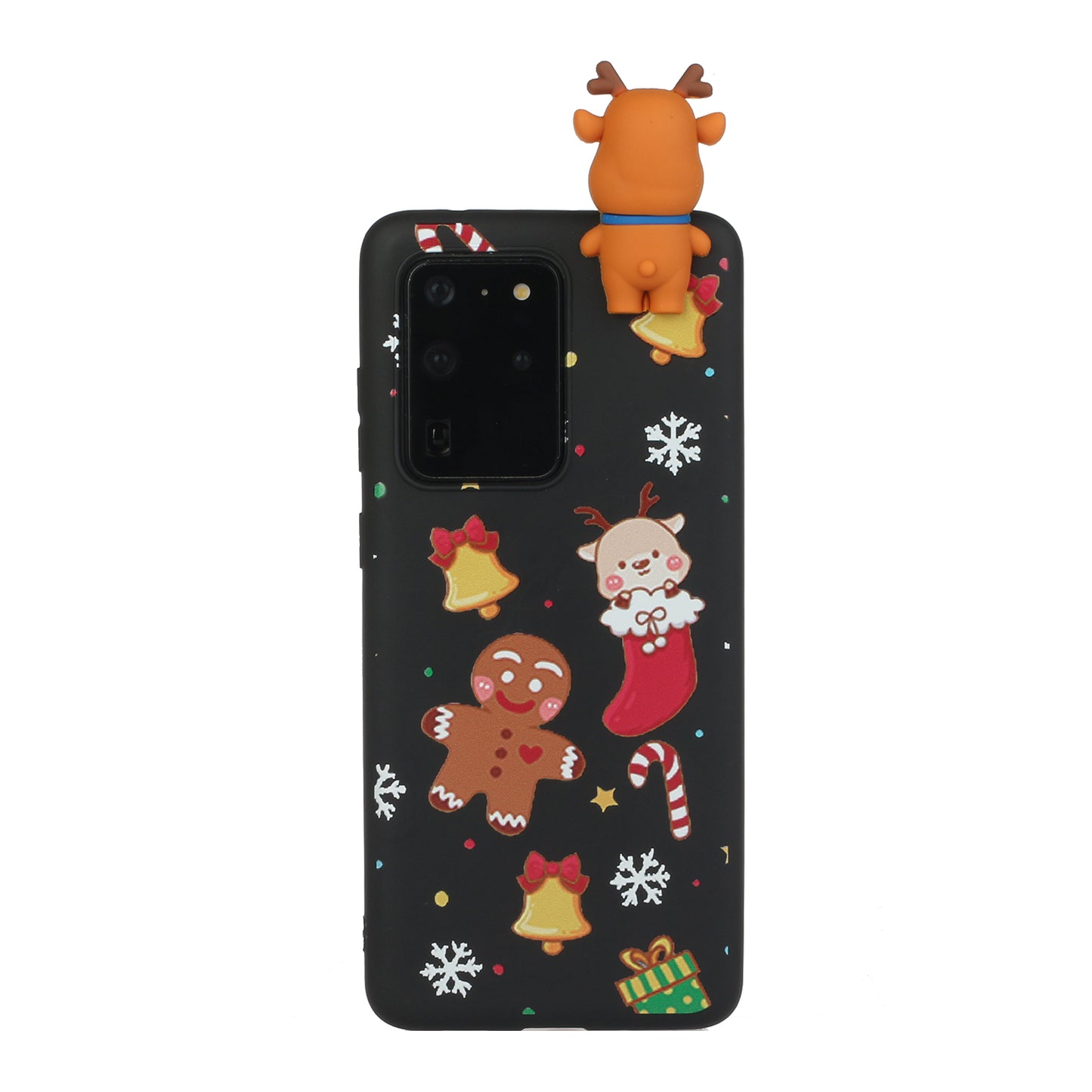 3D Christmas Doll Decor TPU Phone Cover Case for Samsung Galaxy S20 Ultra - Christmas Sticker
