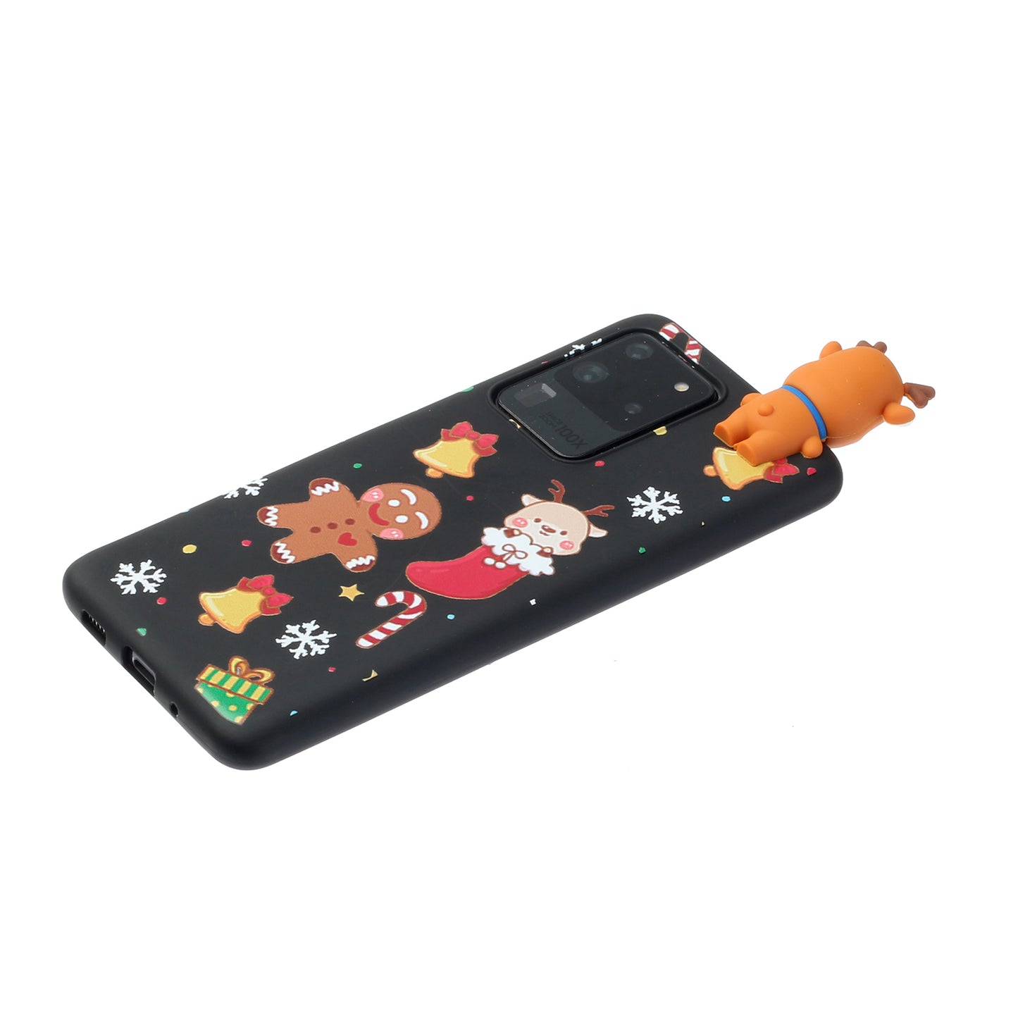 3D Christmas Doll Decor TPU Phone Cover Case for Samsung Galaxy S20 Ultra - Christmas Sticker