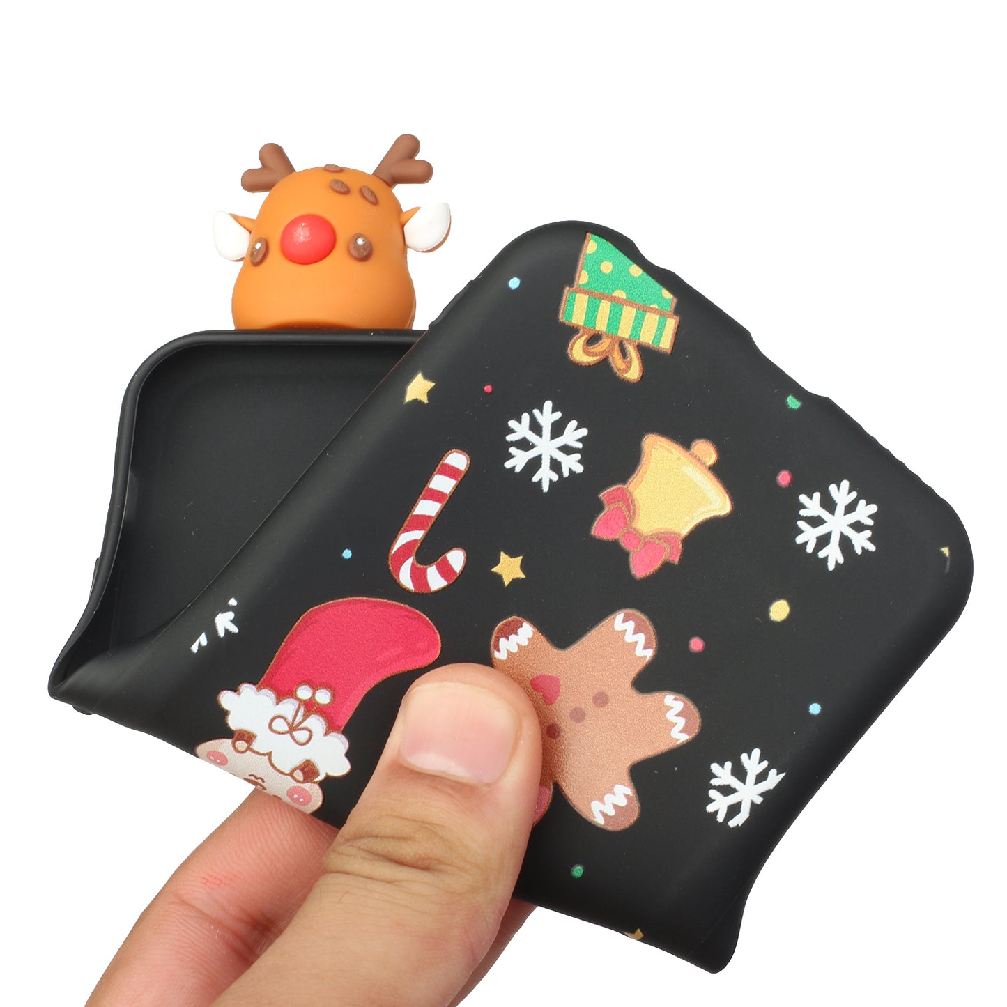 3D Christmas Doll Decor TPU Phone Cover Case for Samsung Galaxy S20 Ultra - Christmas Sticker