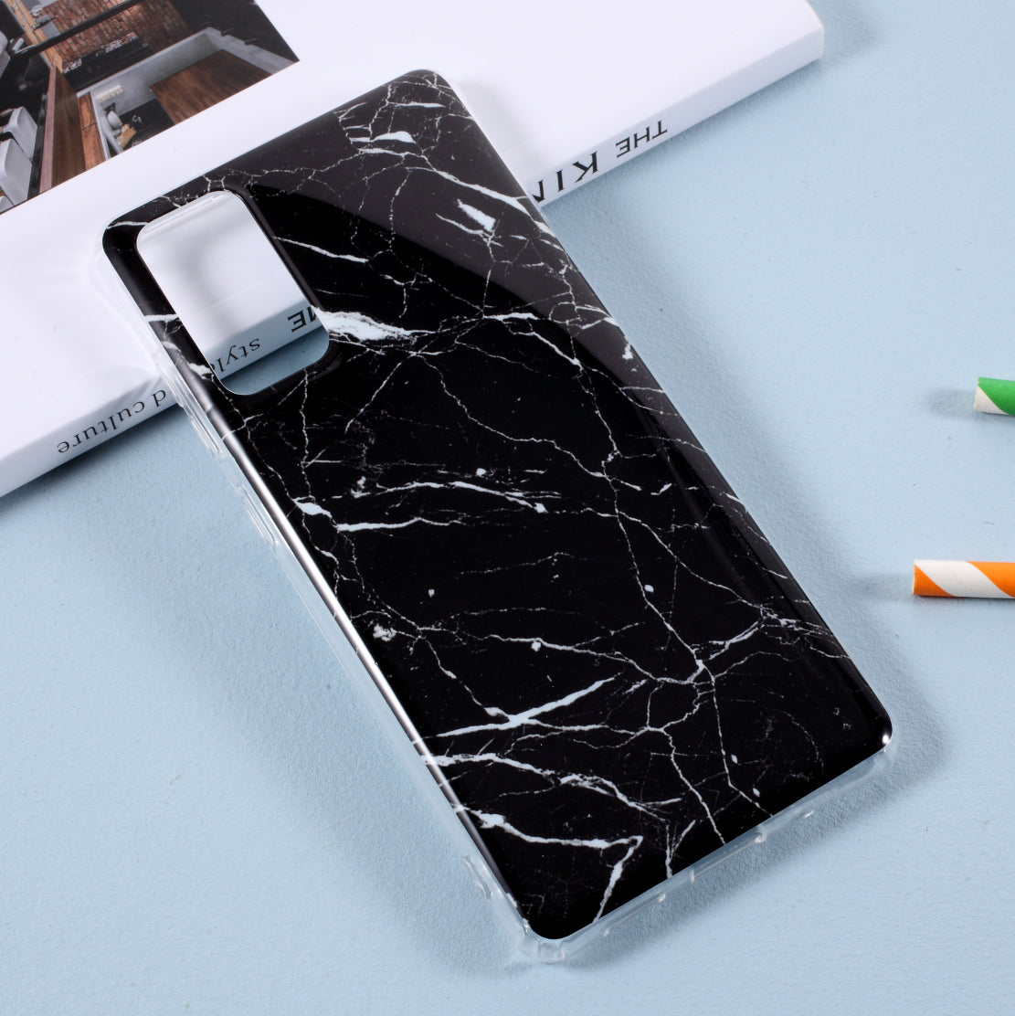Glossy IMD Marble Pattern TPU Case for Samsung Galaxy S20 FE 4G/5G/2022/S20 Lite - Style A