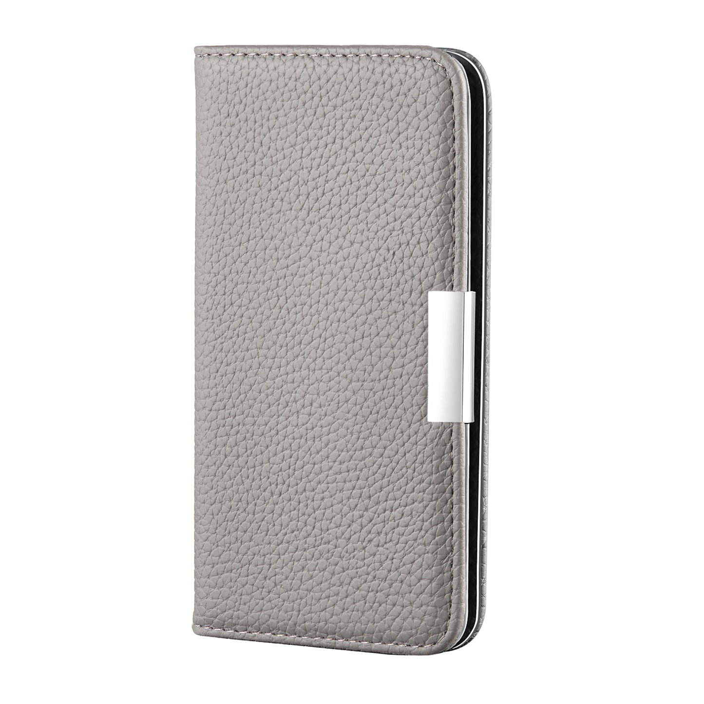 Metal Buckle Automatic absorption Litchi Skin Leather Cover with Card Holder for Samsung Galaxy S20 FE 4G/5G/2022/S20 Lite - Grey
