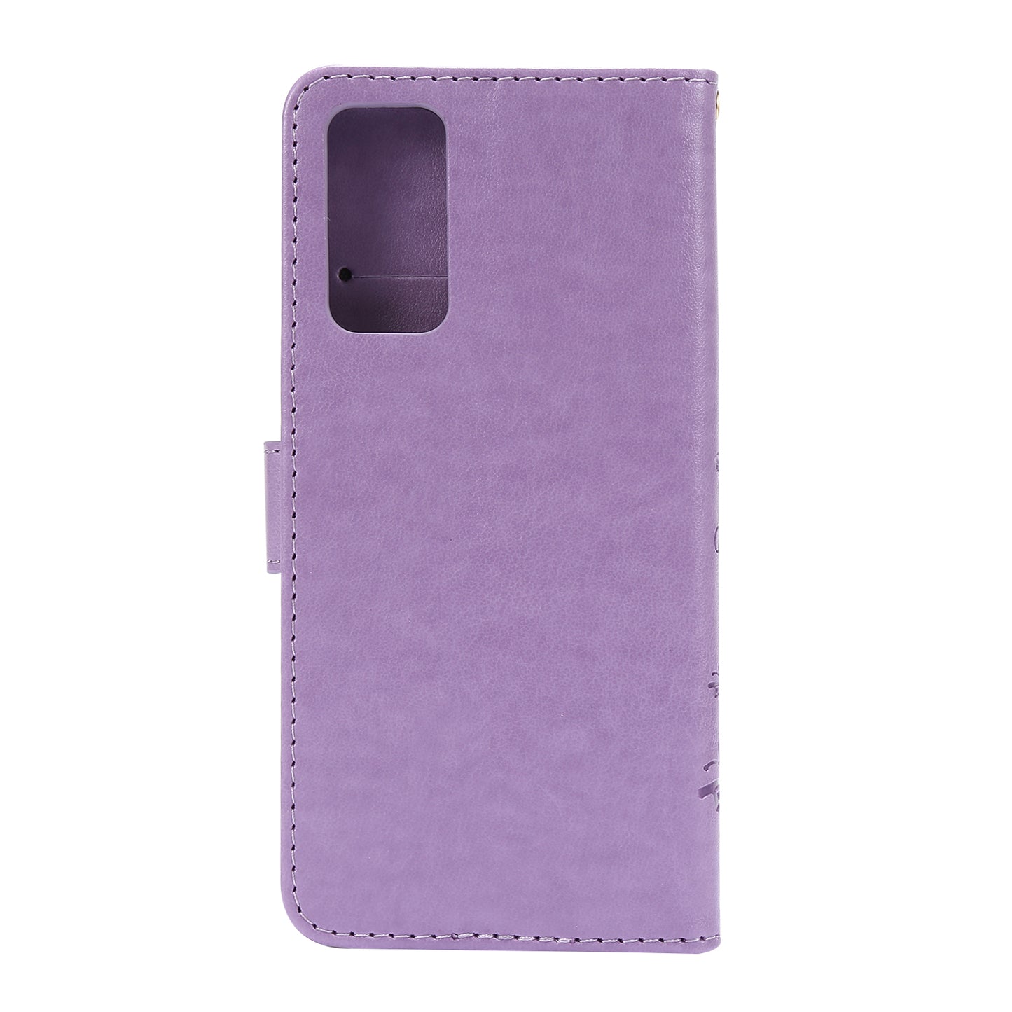 For Samsung Galaxy S20 FE 4G/5G/S20 Lite/S20 FE 2022 Butterfly Flower Imprinting Leather Wallet Case - Light Purple