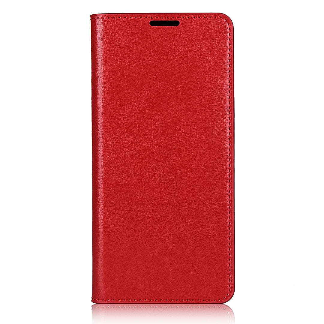 Crazy Horse Auto-Absorbed Genuine Leather Wallet Stand Case for Samsung Galaxy S20 FE/S20 Fan Edition/S20 FE 5G/S20 Fan Edition 5G - Red