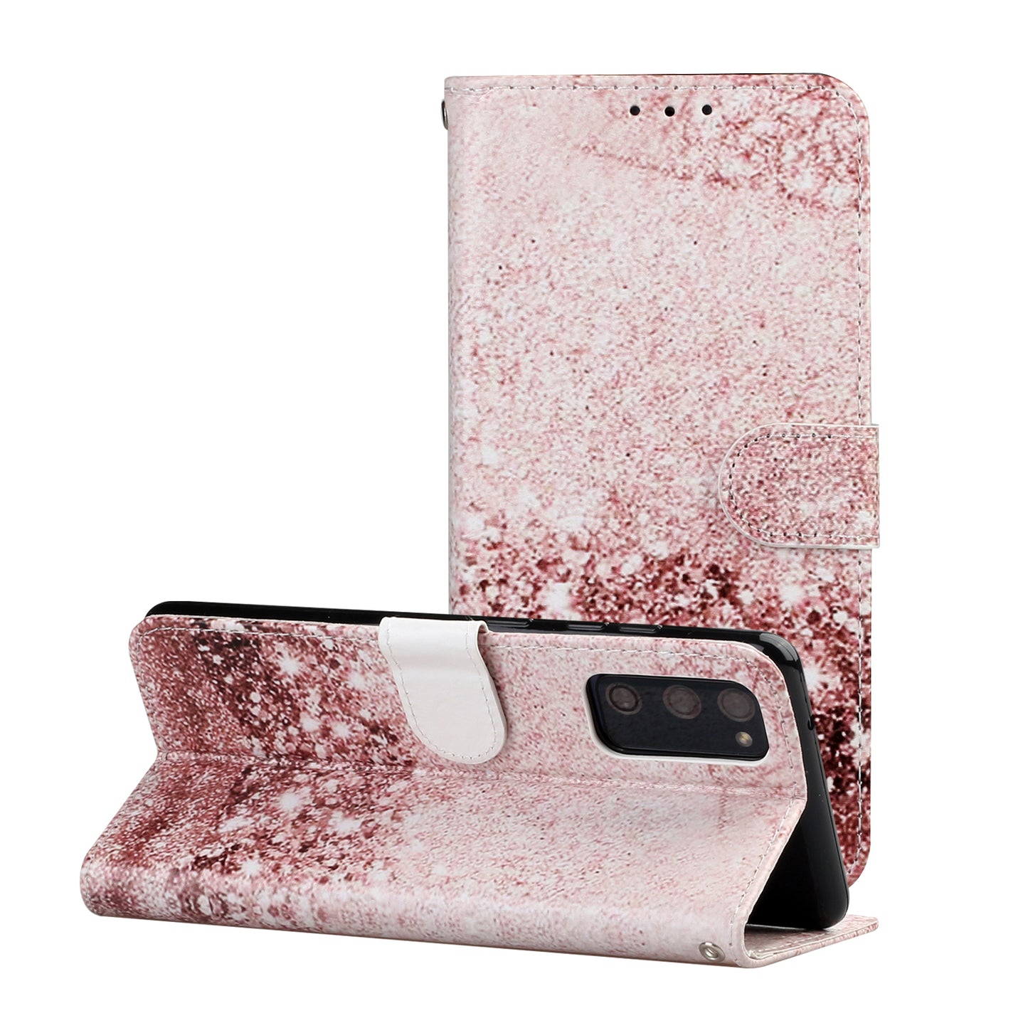 For Samsung Galaxy S20 FE 4G/5G/S20 Lite/S20 FE 2022 Pattern Printing Wallet Leather Protector Cover - Glitter Powder