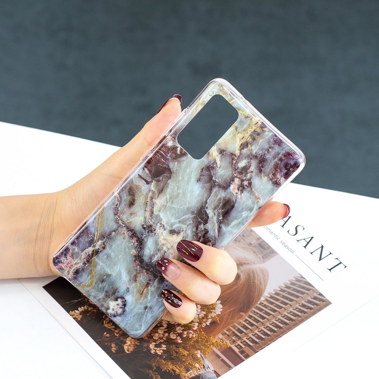 For Samsung Galaxy S20 FE 4G/5G/S20 Lite/S20 FE 2022 Marble Pattern Anti-drop IMD TPU Cover - Style A