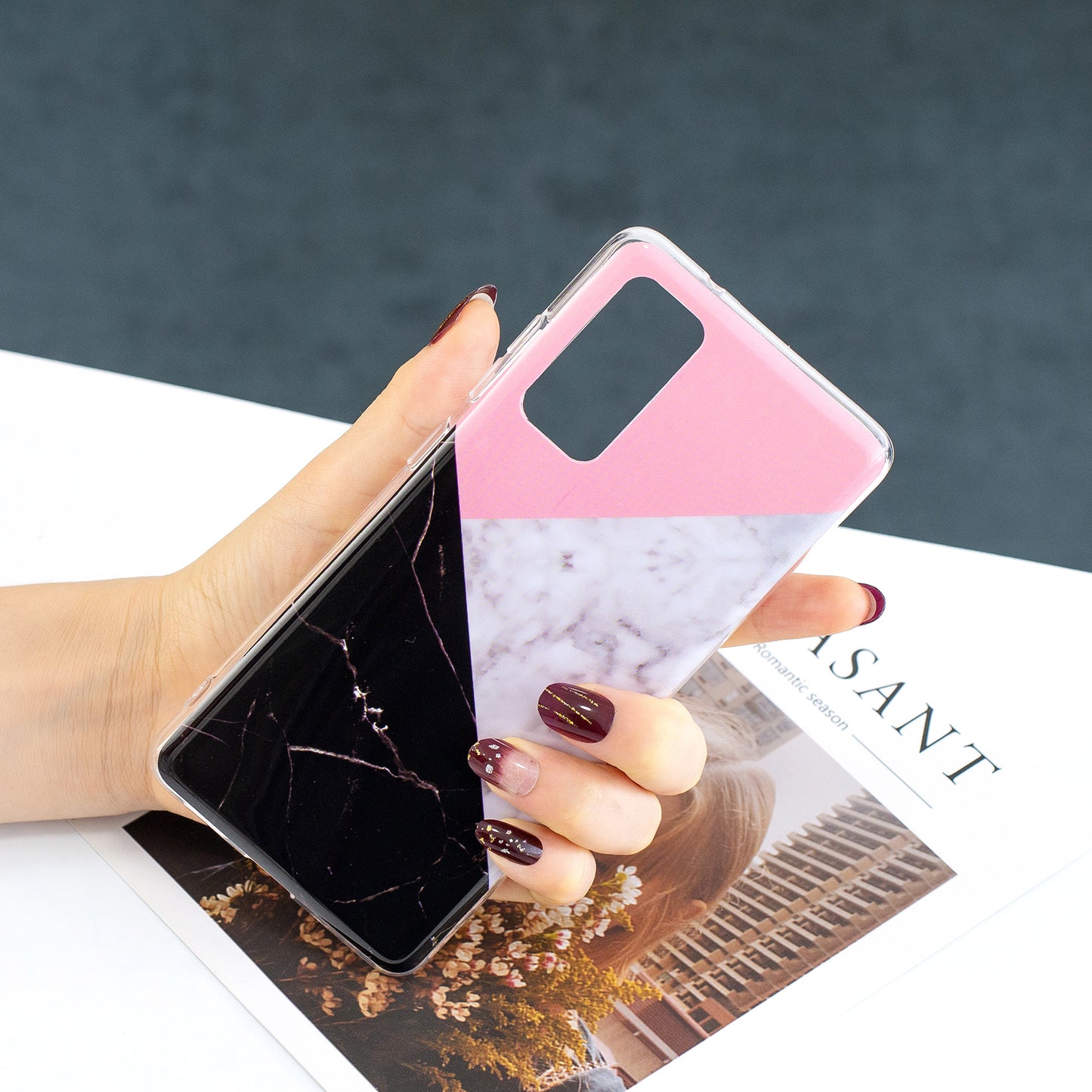 For Samsung Galaxy S20 FE 4G/5G/S20 Lite/S20 FE 2022 Marble Pattern Anti-drop IMD TPU Cover - Style H