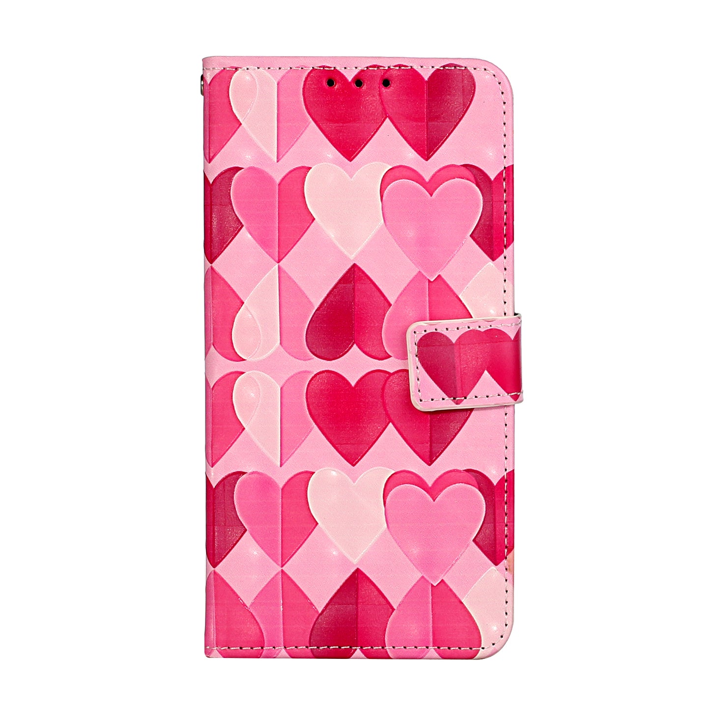 Pattern Printing Leather Protector for Samsung Galaxy S20 4G/S20 5G Stand Case with Hanging Strap - Hearts