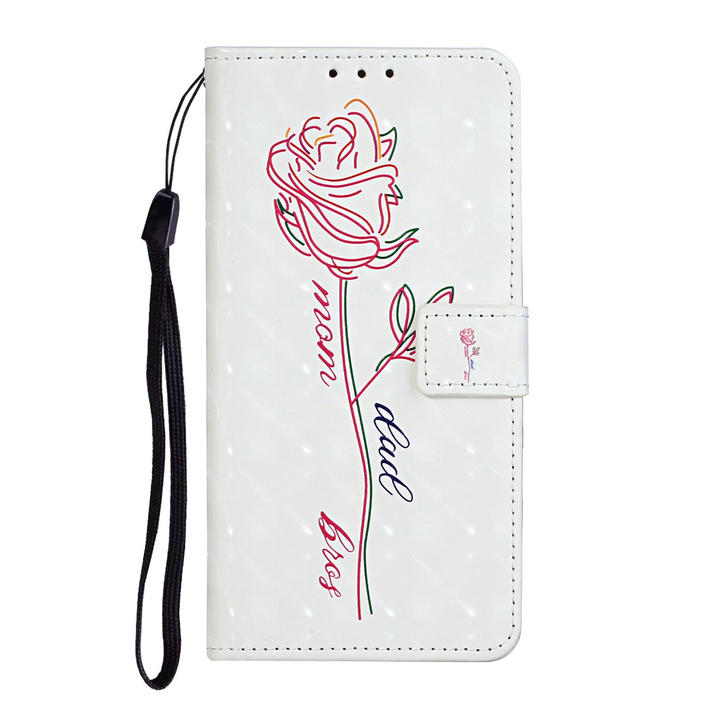 3D Pattern Printing Leather Case Wallet Shell with Adjustable Lanyard for Samsung Galaxy S20 Ultra - Flower