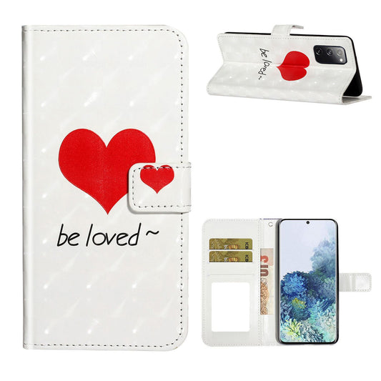 For Samsung Galaxy S20 FE 4G/5G/S20 Lite/S20 FE 2022 Light Spot Decor Pattern Printing Leather Case - Heart