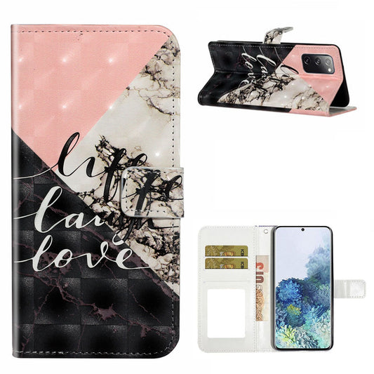 For Samsung Galaxy S20 FE 4G/5G/S20 Lite/S20 FE 2022 Light Spot Decor Pattern Printing Leather Case - Love