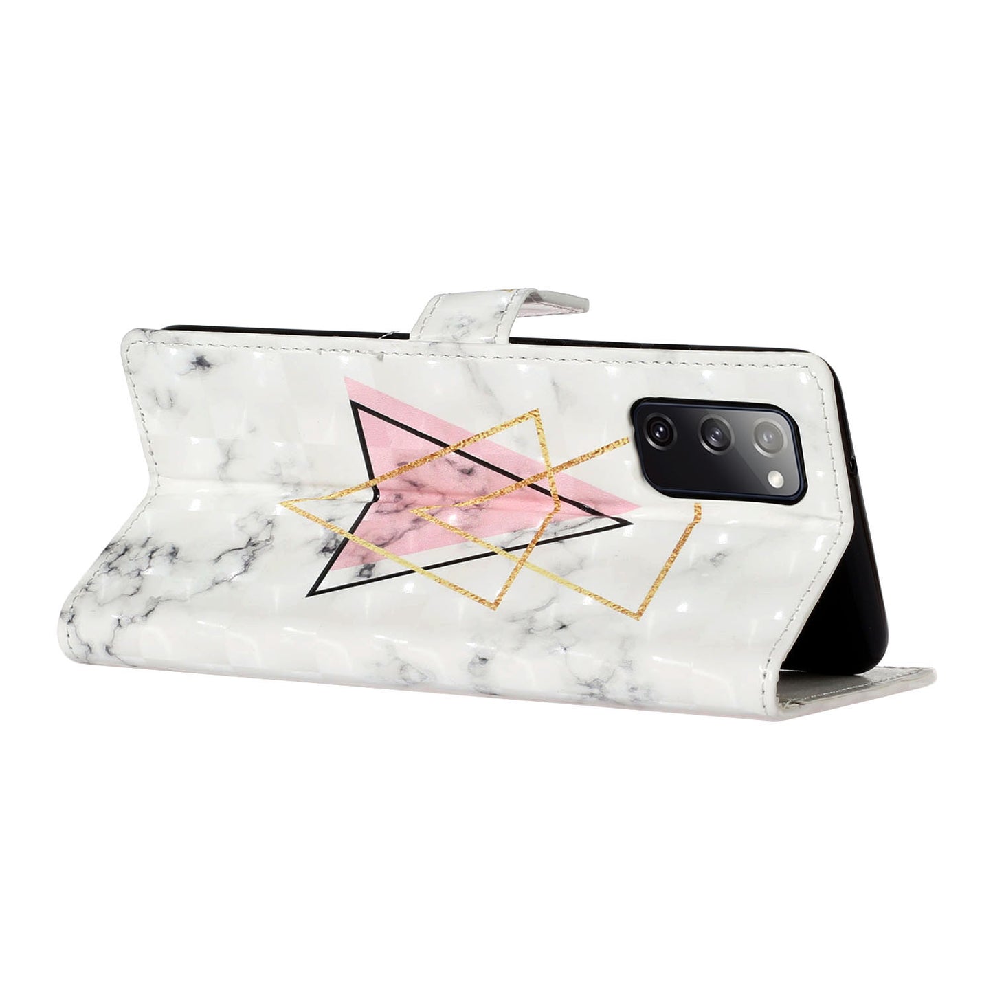For Samsung Galaxy S20 FE 4G/5G/S20 Lite/S20 FE 2022 Light Spot Decor Pattern Printing Leather Case - Triangle