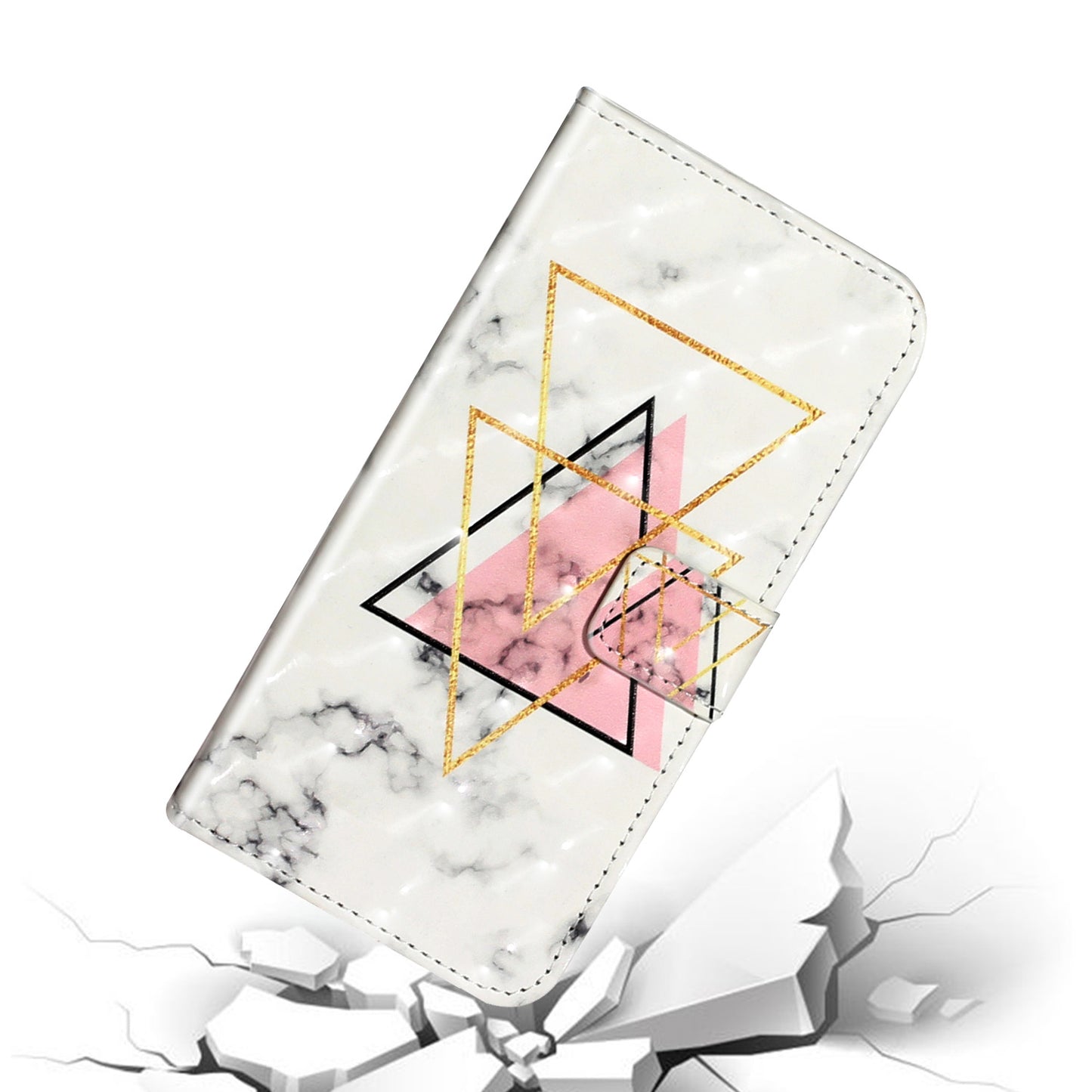 For Samsung Galaxy S20 FE 4G/5G/S20 Lite/S20 FE 2022 Light Spot Decor Pattern Printing Leather Case - Triangle
