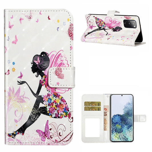 For Samsung Galaxy S20 FE 4G/5G/S20 Lite/S20 FE 2022 Light Spot Decor Pattern Printing Leather Case - Beauty Girl