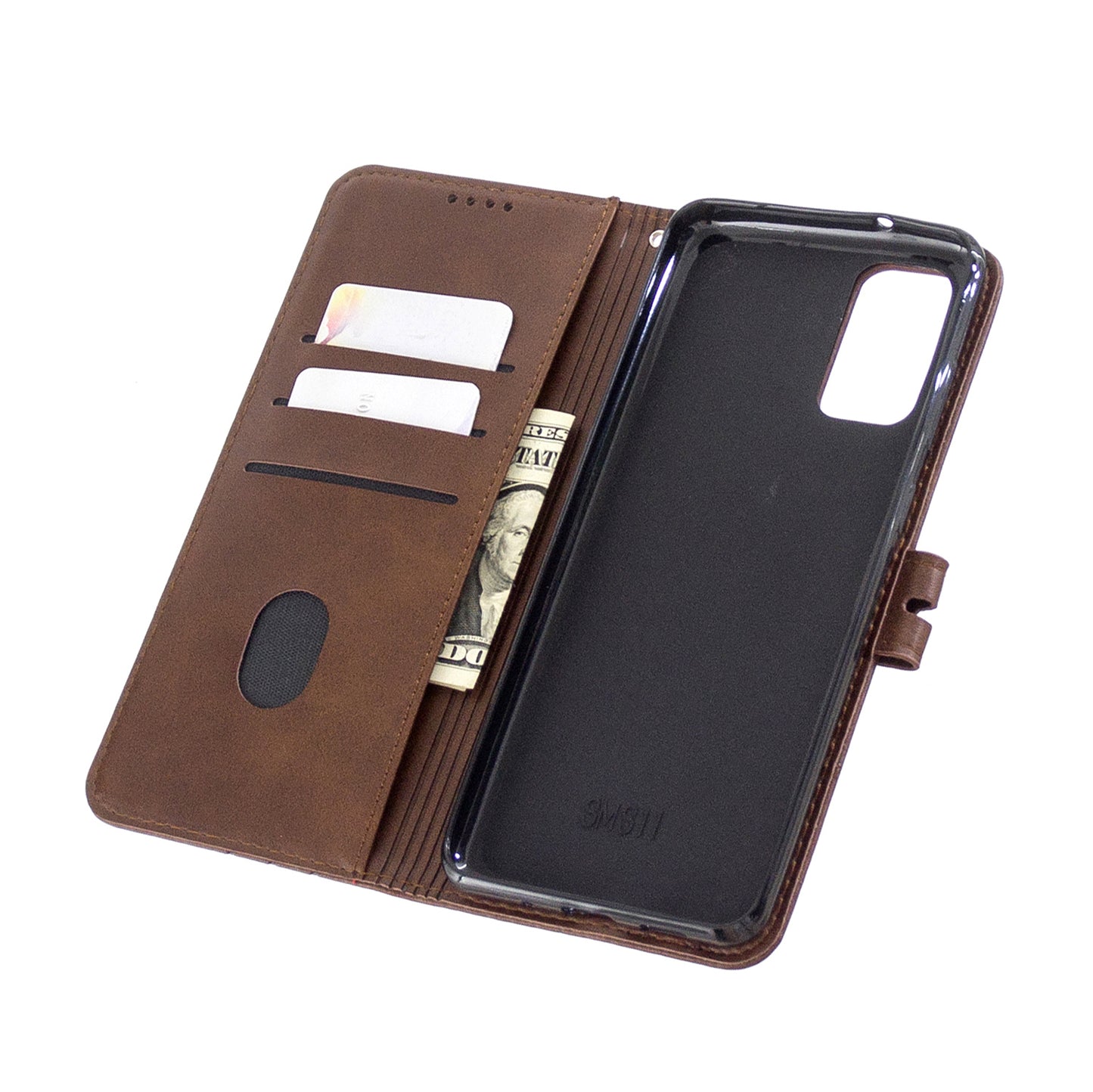 For Samsung Galaxy S20 FE 4G/5G/S20 Lite/S20 FE 2022 Classic Wallet Leather Stand Phone Protective Cover - Coffee