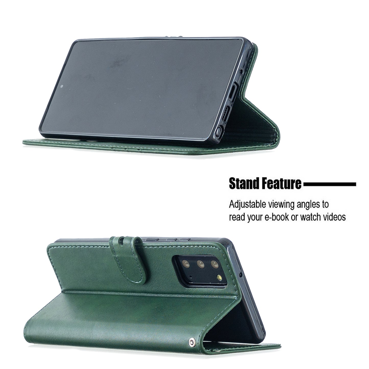 For Samsung Galaxy S20 FE 4G/5G/S20 Lite/S20 FE 2022 Classic Wallet Leather Stand Phone Protective Cover - Green