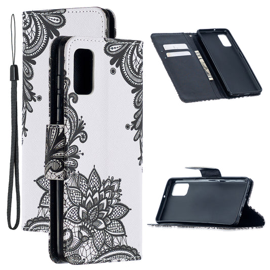 For Samsung Galaxy S20 FE 4G/5G/S20 Lite/S20 FE 2022 Pattern Printing PU Leather Wallet Stand Phone Cover - Lace Flower