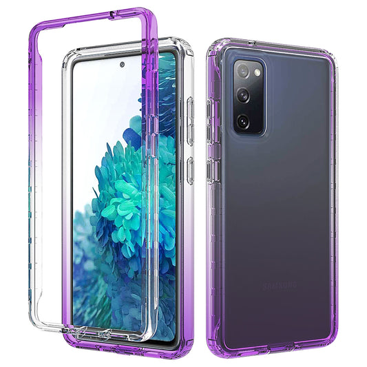 For Samsung Galaxy S20 FE 4G/5G/S20 Lite/S20 FE 2022 Gradient Color Clear TPU + PC Case - Purple