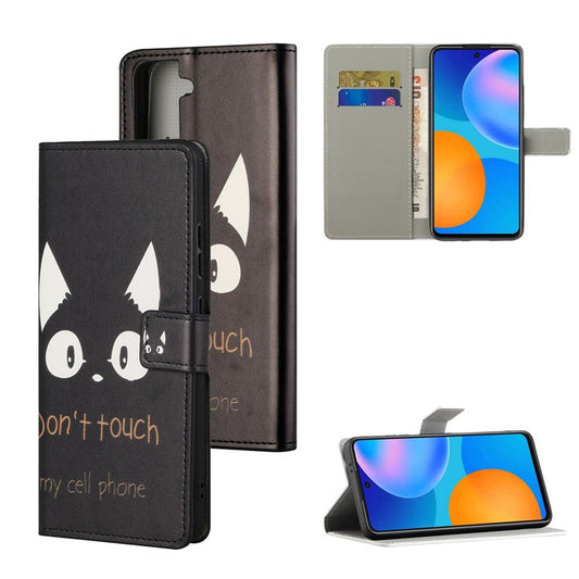Pattern Printing Cover Leather Wallet Stand Case for Samsung Galaxy S30+/S21+ - Don't Touch My Phone