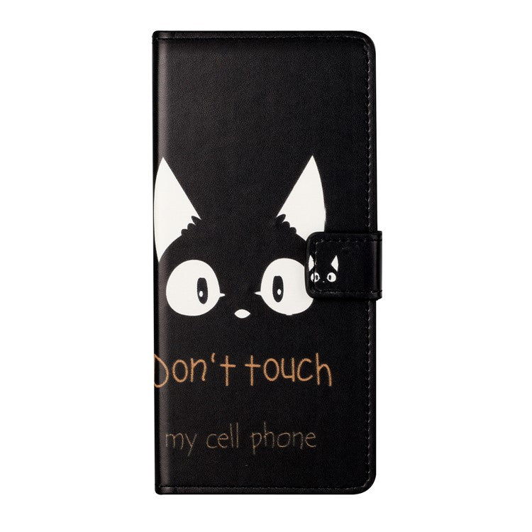 Pattern Printing Cover Leather Wallet Stand Case for Samsung Galaxy S30+/S21+ - Don't Touch My Phone