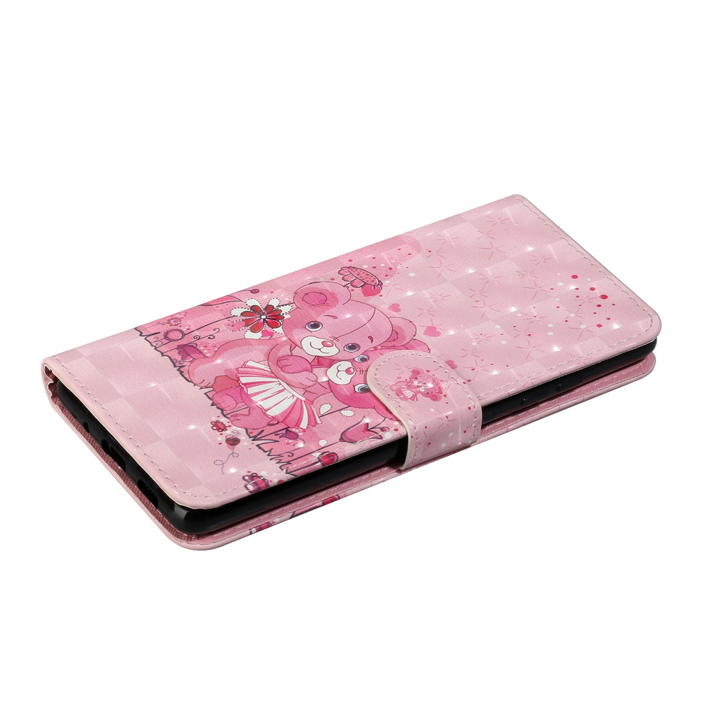 For Samsung Galaxy S20 FE 4G/5G/S20 Lite/S20 FE 2022 Light Spot Decor Pattern Printing Wallet Stand Leather Phone Casing with Strap - Bears