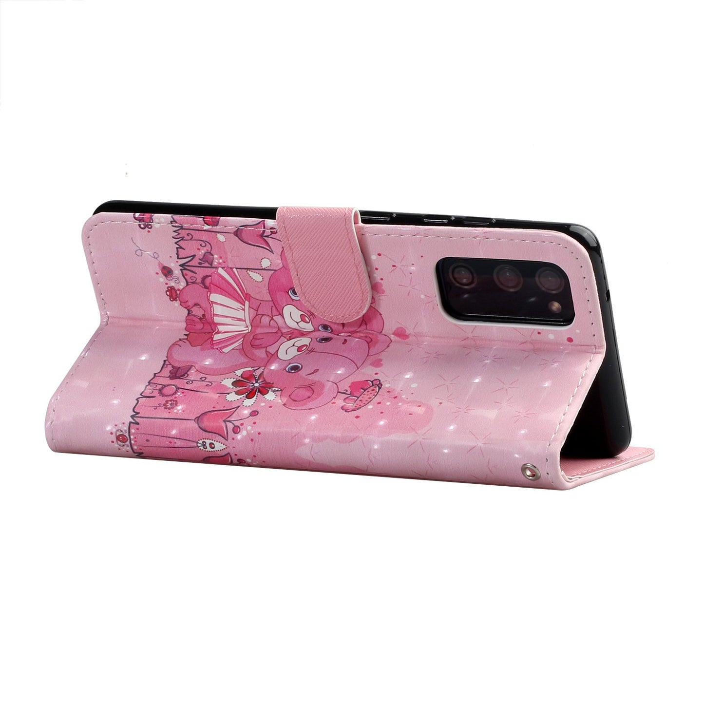 For Samsung Galaxy S20 FE 4G/5G/S20 Lite/S20 FE 2022 Light Spot Decor Pattern Printing Wallet Stand Leather Phone Casing with Strap - Bears