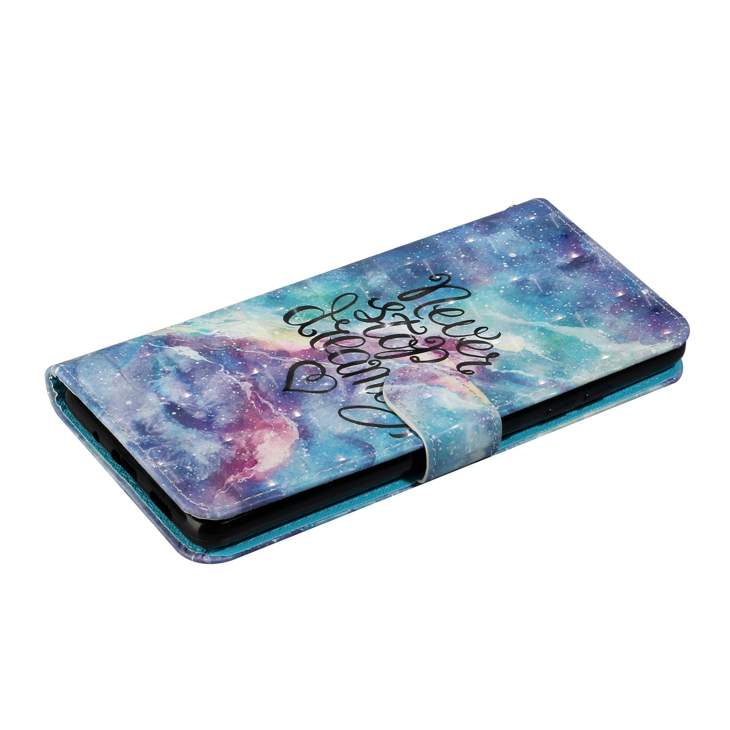 For Samsung Galaxy S20 FE 4G/5G/S20 Lite/S20 FE 2022 Light Spot Decor Pattern Printing Wallet Stand Leather Phone Casing with Strap - Never Stop Dreaming