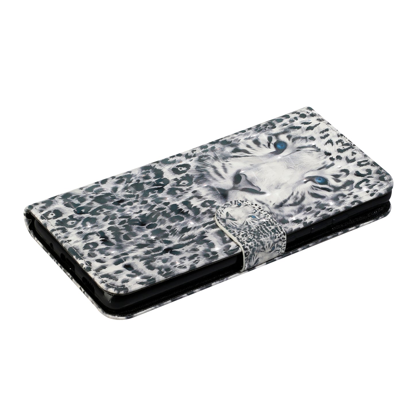 For Samsung Galaxy S20 FE 4G/5G/S20 Lite/S20 FE 2022 Light Spot Decor Pattern Printing Wallet Stand Leather Phone Casing with Strap - Tiger Face/Leopard Texture