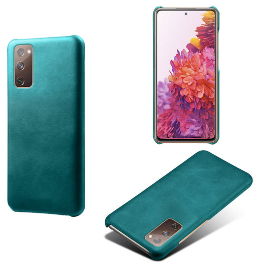 PU Leather Coated PC Case for Samsung Galaxy S20 FE 4G/5G/S20 Lite/S20 FE 2022 Protector Cover - Green