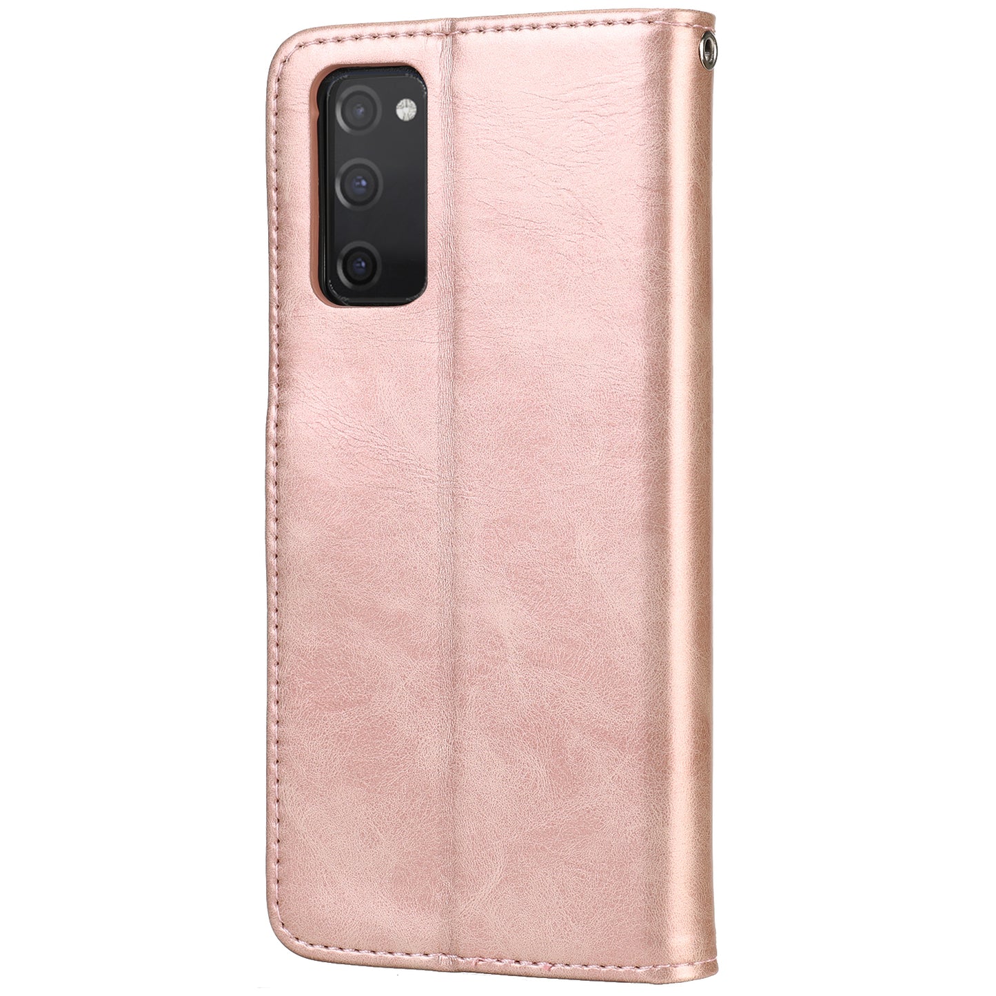 Crazy Horse Texture Leather Folio Flip Phone Cover Case for Samsung Galaxy S20 FE/S20 Fan Edition/S20 FE 5G/S20 Fan Edition 5G - Rose Gold