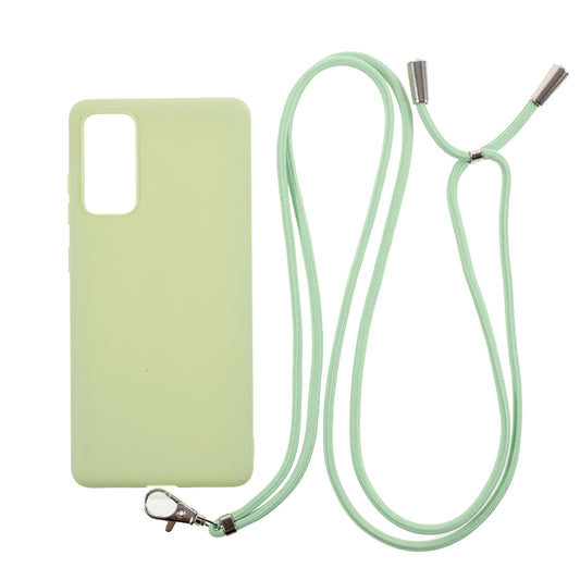Solid Color Candy TPU Cover with Lanyard for Samsung Galaxy S20 FE/S20 Fan Edition/S20 FE 5G/S20 Fan Edition 5G - Green