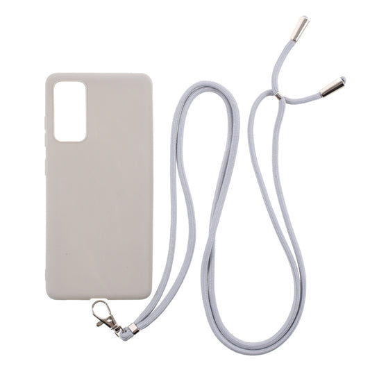 Solid Color Candy TPU Cover with Lanyard for Samsung Galaxy S20 FE/S20 Fan Edition/S20 FE 5G/S20 Fan Edition 5G - Grey