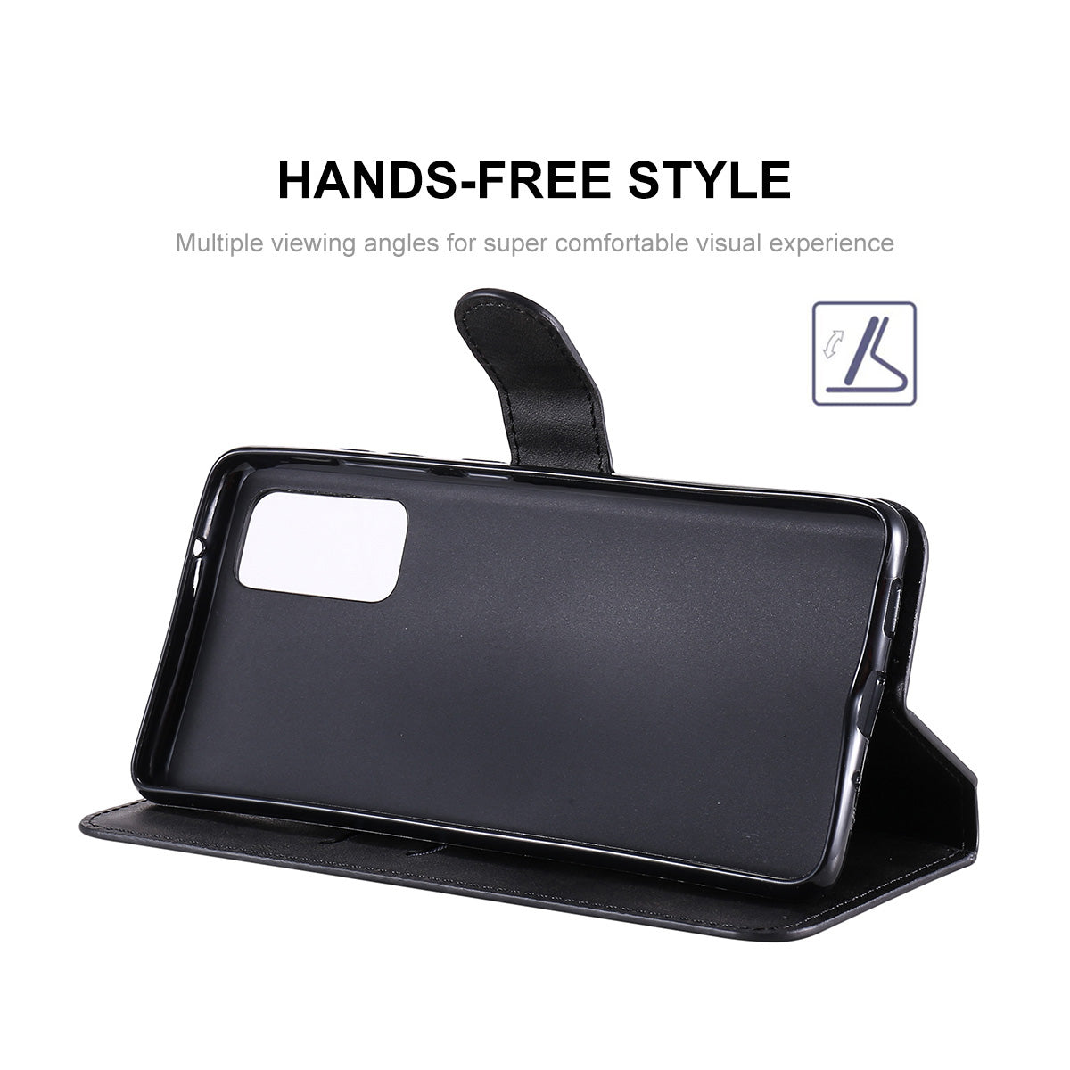 HAT PRINCE ENKAY ENK-PUC030 for Samsung Galaxy S20 FE 4G / 5G / S20 Lite / S20 FE 2022 PU Leather + TPU Wallet Stand Phone Case - Black