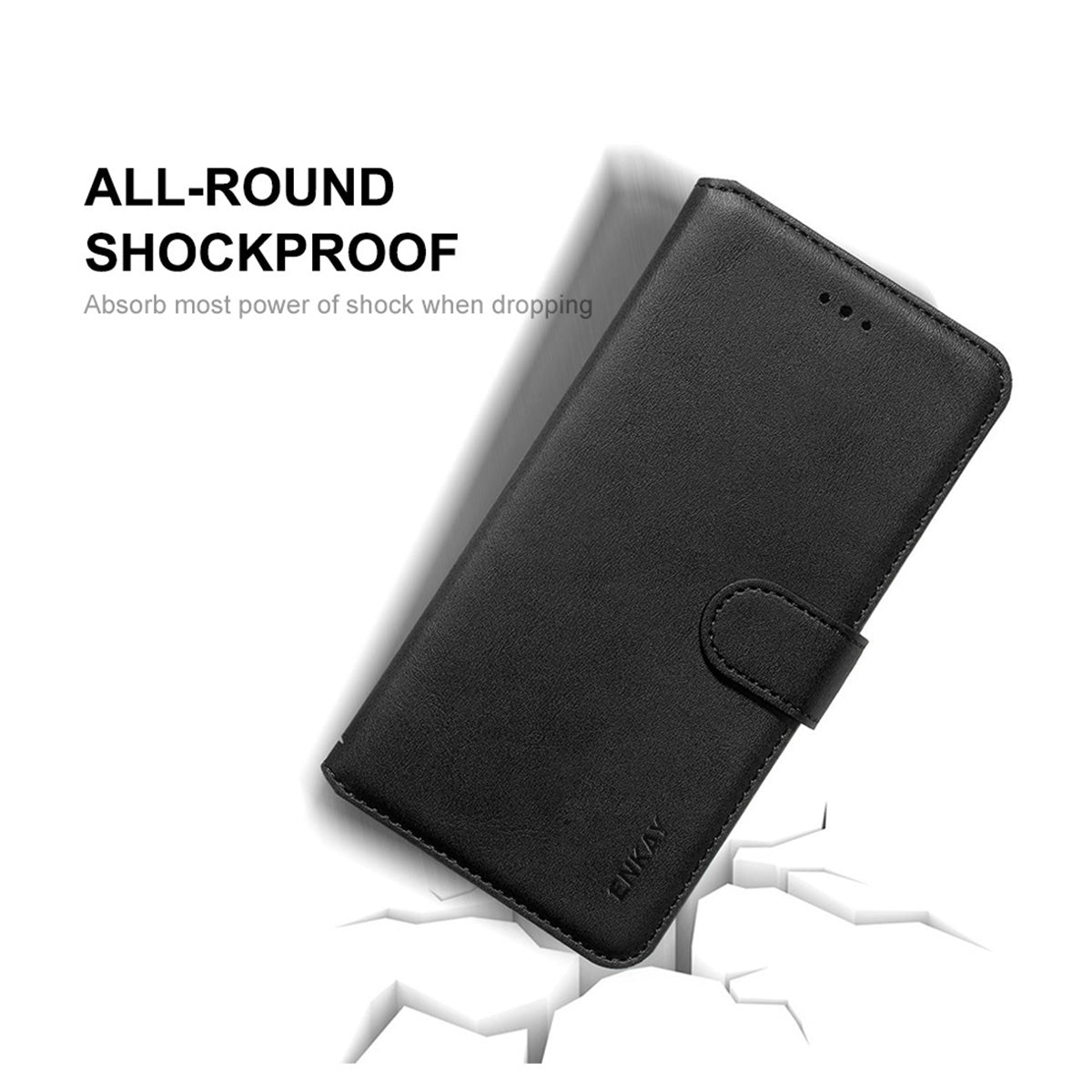 HAT PRINCE ENKAY ENK-PUC030 for Samsung Galaxy S20 FE 4G / 5G / S20 Lite / S20 FE 2022 PU Leather + TPU Wallet Stand Phone Case - Black