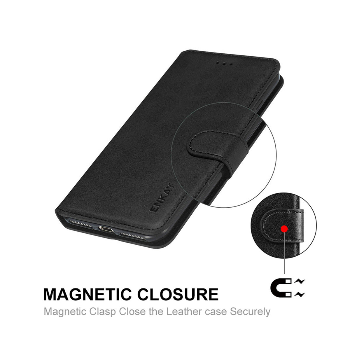 HAT PRINCE ENKAY ENK-PUC030 for Samsung Galaxy S20 FE 4G / 5G / S20 Lite / S20 FE 2022 PU Leather + TPU Wallet Stand Phone Case - Black