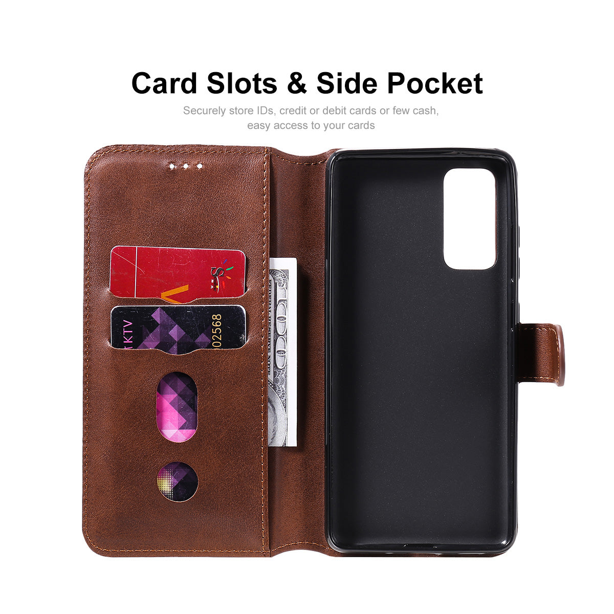 HAT PRINCE ENKAY ENK-PUC030 for Samsung Galaxy S20 FE 4G / 5G / S20 Lite / S20 FE 2022 PU Leather + TPU Wallet Stand Phone Case - Brown