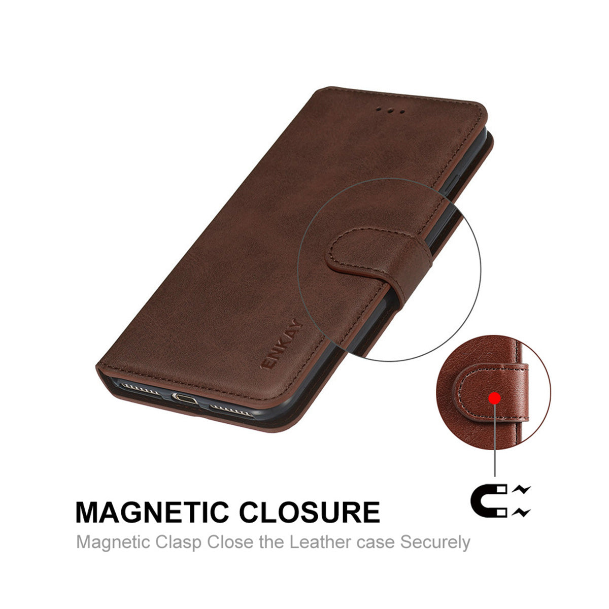 HAT PRINCE ENKAY ENK-PUC030 for Samsung Galaxy S20 FE 4G / 5G / S20 Lite / S20 FE 2022 PU Leather + TPU Wallet Stand Phone Case - Brown