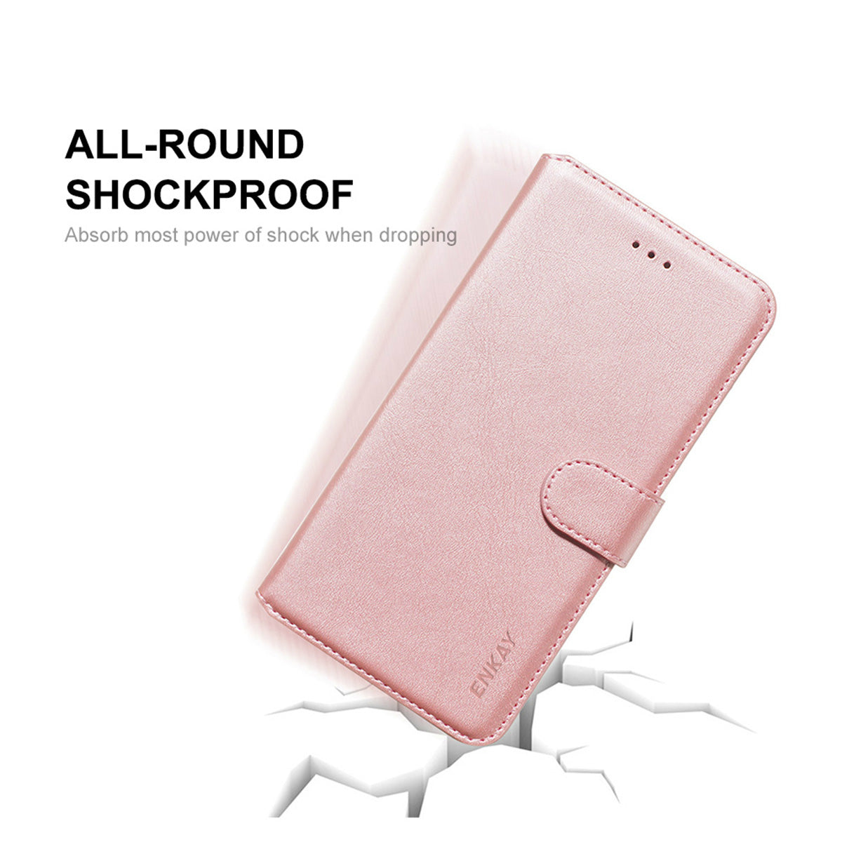 HAT PRINCE ENKAY ENK-PUC030 for Samsung Galaxy S20 FE 4G / 5G / S20 Lite / S20 FE 2022 PU Leather + TPU Wallet Stand Phone Case - Rose Gold