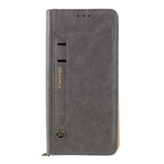 CMAI2 for Samsung Galaxy S20 FE 4G/5G/S20 Lite/S20 FE 2022 Auto-absorbed Folio PU Leather Cover with Card Slots - Grey