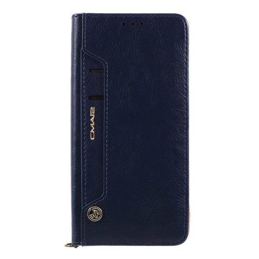 CMAI2 for Samsung Galaxy S20 FE 4G/5G/S20 Lite/S20 FE 2022 Auto-absorbed Folio PU Leather Cover with Card Slots - Blue
