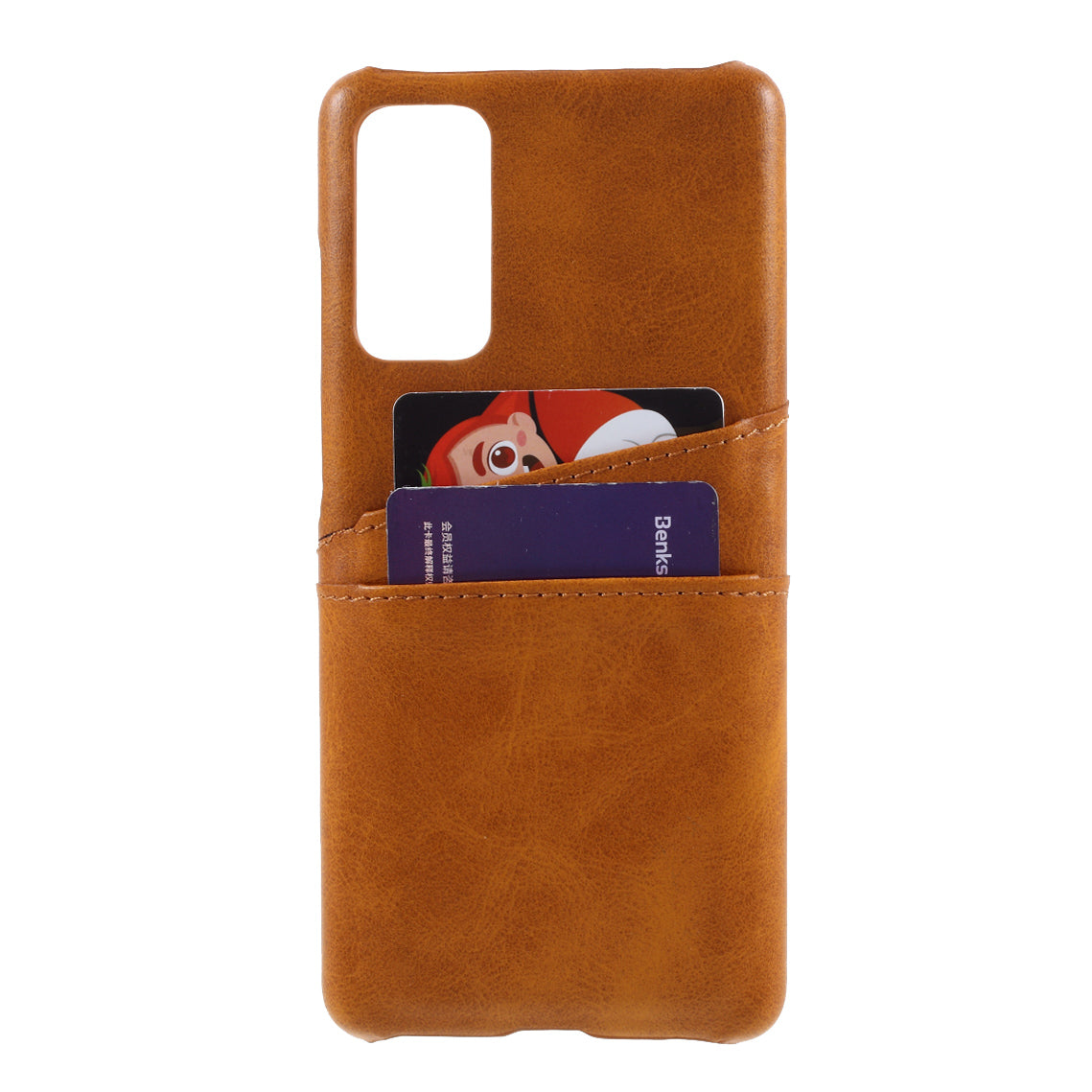 For Samsung Galaxy S20 FE 4G/5G/S20 Lite/S20 FE 2022 Double Card Slots PU Leather Coated PC Cover - Brown