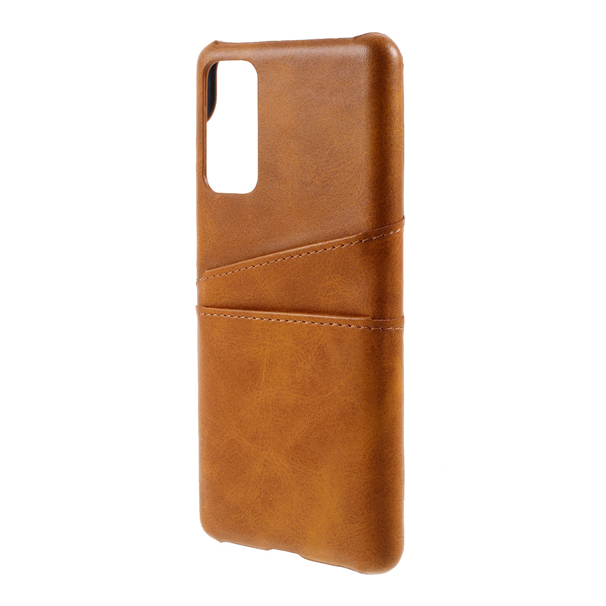 For Samsung Galaxy S20 FE 4G/5G/S20 Lite/S20 FE 2022 Double Card Slots PU Leather Coated PC Cover - Brown