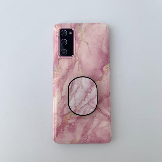 Kickstand Flow Gold Marble Patterned TPU Cover for Samsung Galaxy S20 FE/S20 Fan Edition/S20 FE 5G/S20 Fan Edition 5G - Style A