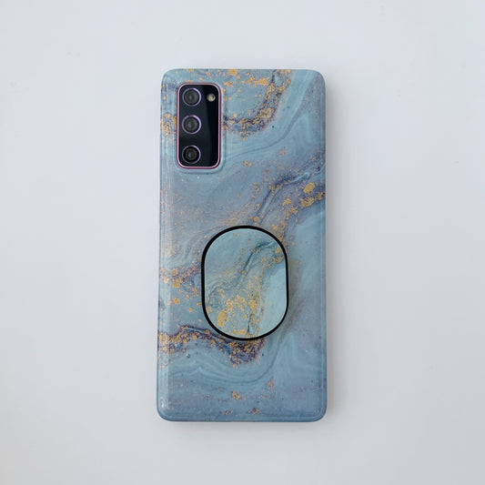 Kickstand Flow Gold Marble Patterned TPU Cover for Samsung Galaxy S20 FE/S20 Fan Edition/S20 FE 5G/S20 Fan Edition 5G - Style C