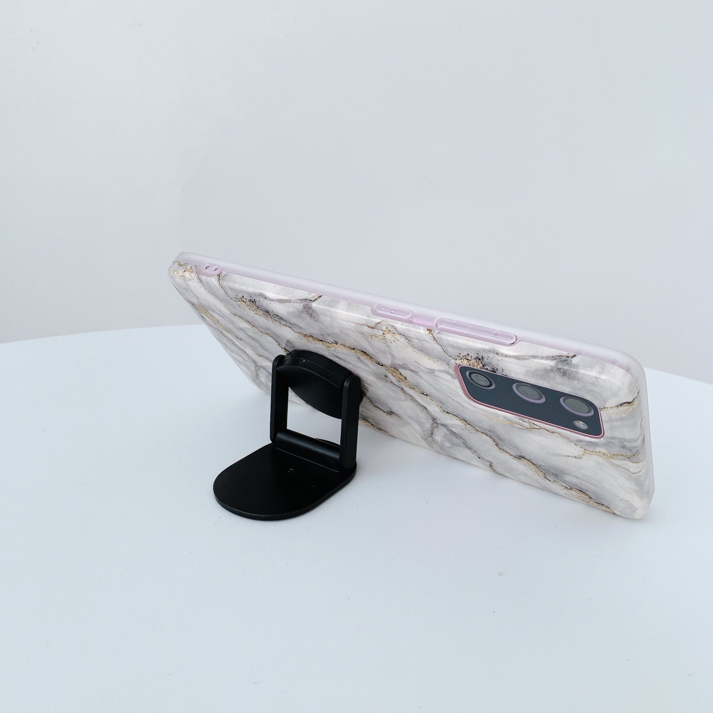 Kickstand Flow Gold Marble Patterned TPU Cover for Samsung Galaxy S20 FE/S20 Fan Edition/S20 FE 5G/S20 Fan Edition 5G - Style E