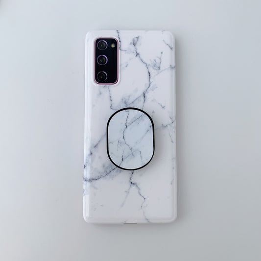 For Samsung Galaxy S20 FE 4G/5G/S20 Lite/S20 FE 2022 Kickstand Simple Marble Patterned TPU Cover - Style B